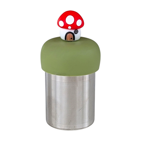 Mushroom Cottage | Floating Tea Steeper | Green Base | Red