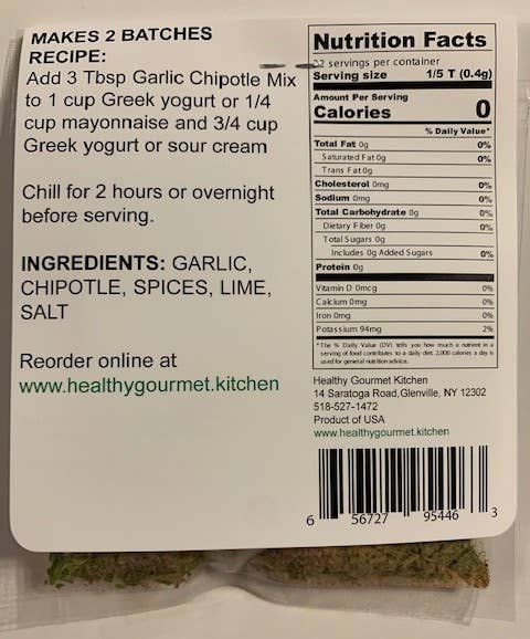 Garlic Chipotle Dip Mix