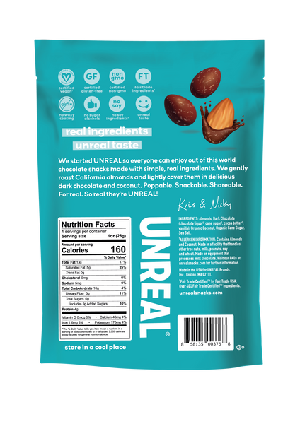 Dark Chocolate Coconut Covered Almonds - 6 bags