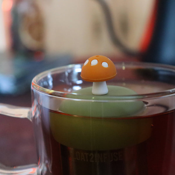 Mushroom | Floating Tea Infuser | Green Base | Yellow