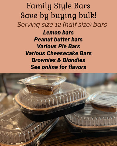 Family Style Bars (Serving size 12 half sized bars)