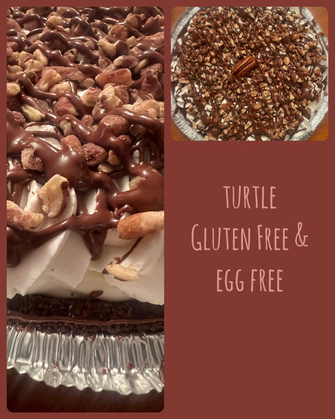Turtle or Snickers Pie (Gluten Free w/ Vegan options) Local pick-up only