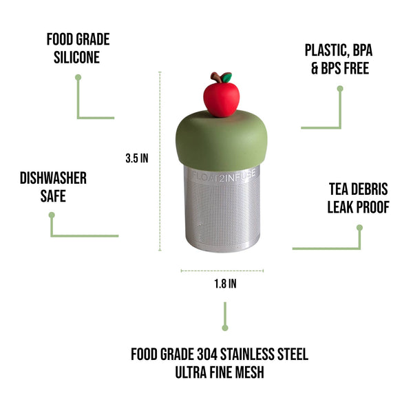 Red Apple | Floating Tea Infuser | Green Base | Red Apple
