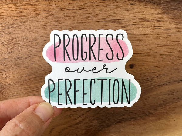 Progress Over Perfection | Vinyl Stickers Bulk | Wellness