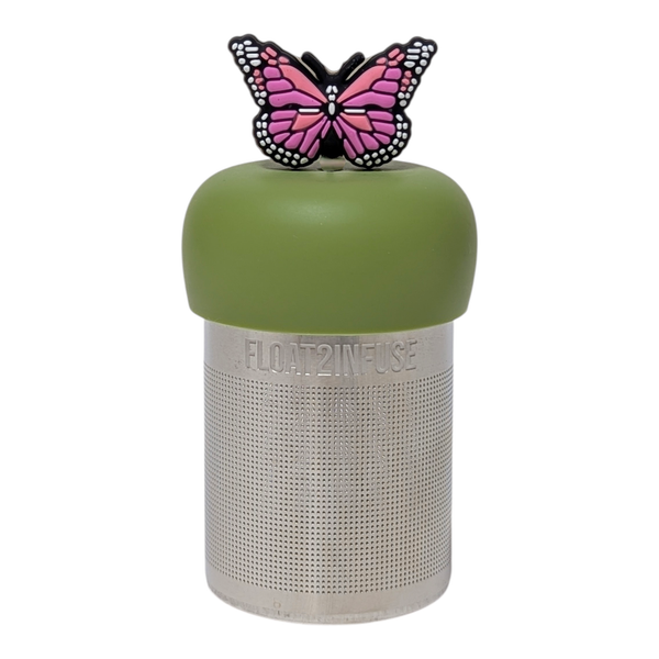 Pink Butterfly | Floating Tea Infuser | Green Base | Pink