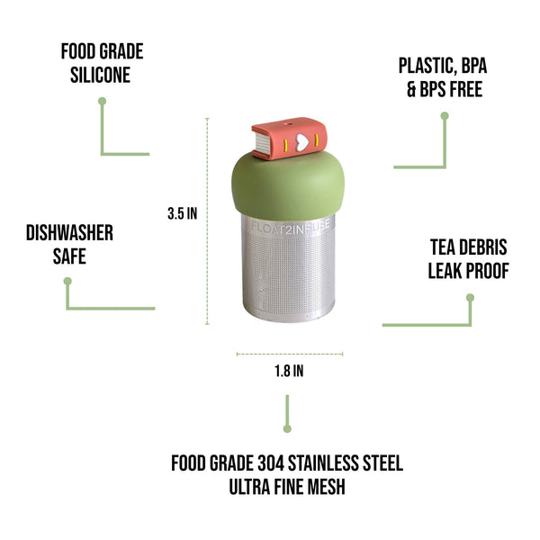 Brown Book | Floating Tea Steeper | Green Base | White Heart