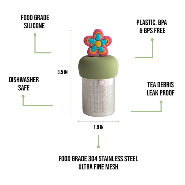 Groovy Daisy | Floating Tea Infuser | Green Base | Floral