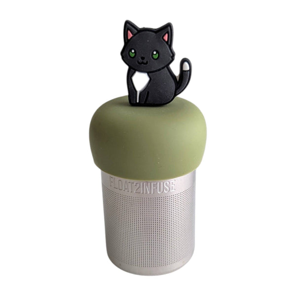 Anime Tuxedo Cat | Floating Tea Infuser | Green Base
