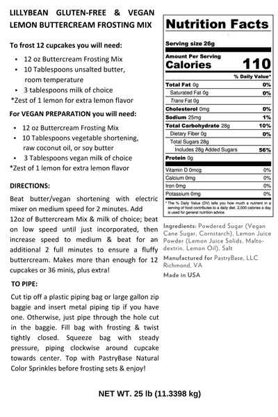 Lemon Buttercream Mix (Vegan & Gluten-Free)