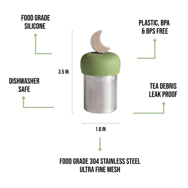 Beige Floral Crescent Moon |Floating Tea Infuser |Green Base