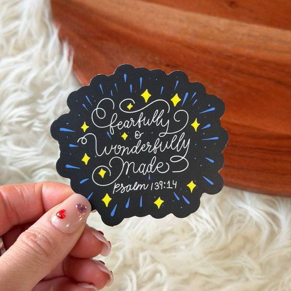 Fearfully & Wonderfully Made Psalm 139:14 Faith Sticker