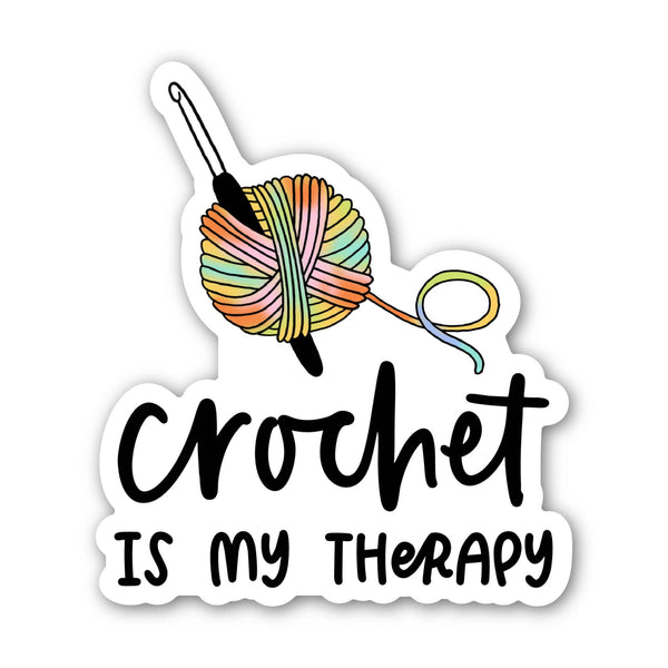 "Crochet is my therapy" Crochet Sticker