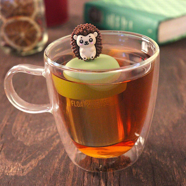 Hedgehog| Floating Tea Infuser | Green Base | Brown & Beige
