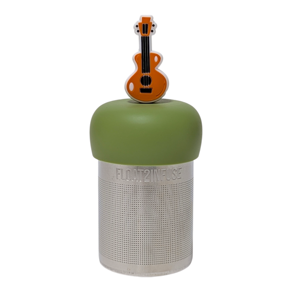 Guitar | Floating Tea Infuser | Green Base | Brown Guitar