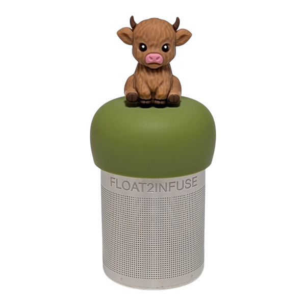 Light Brown Baby Cow | Floating Tea Infuser | Green Base