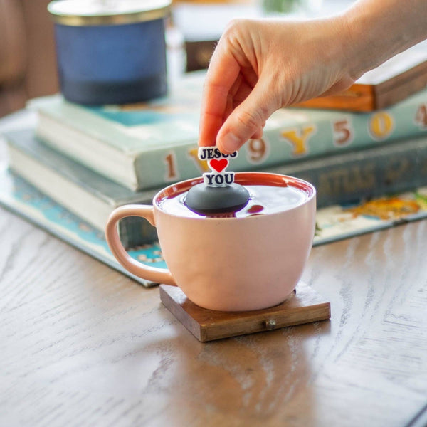 Jesus Loves You | Floating Tea Infuser | Black Base | White