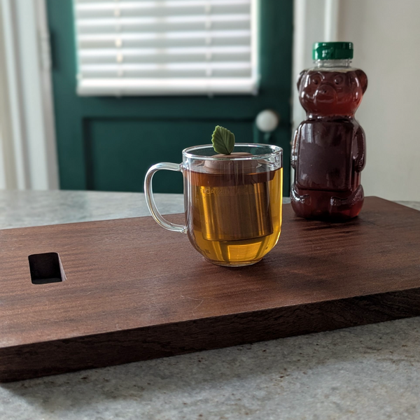 Herb Leaf | Floating Tea Infuser | Light Brown Base | Green