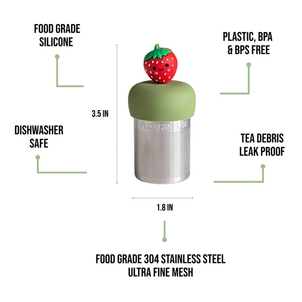 Strawberry | Floating Tea Infuser | Green Base | Red Berry