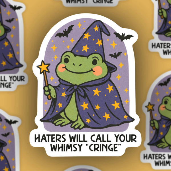 Hater will call your whimsy cringe, wizard frog sticker