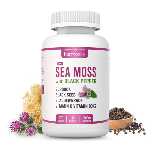 Sea Moss Black Seed Burdock Bladderwrack Vitamin D3 & K2