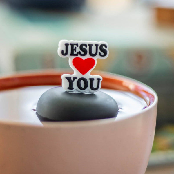 Jesus Loves You | Floating Tea Infuser | Black Base | White