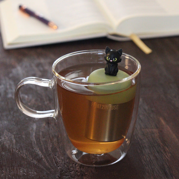 Halloween Cat | Floating Tea Infuser | Green Base | Black