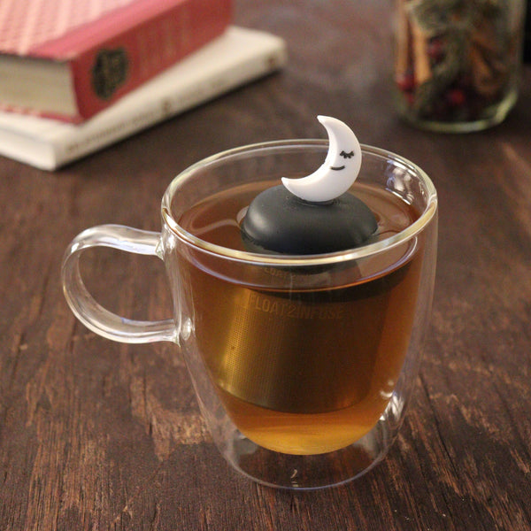 Smiling Crescent Moon | Floating Tea Infuser | Black Base
