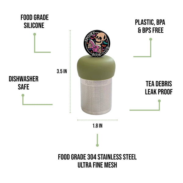 Spooky Book Club | Floating Tea Infuser | Green Base | Black