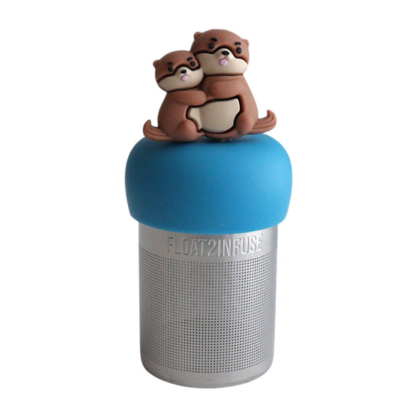 Mom & Baby Otter Floating Tea Infuser | Blue Base | Brown