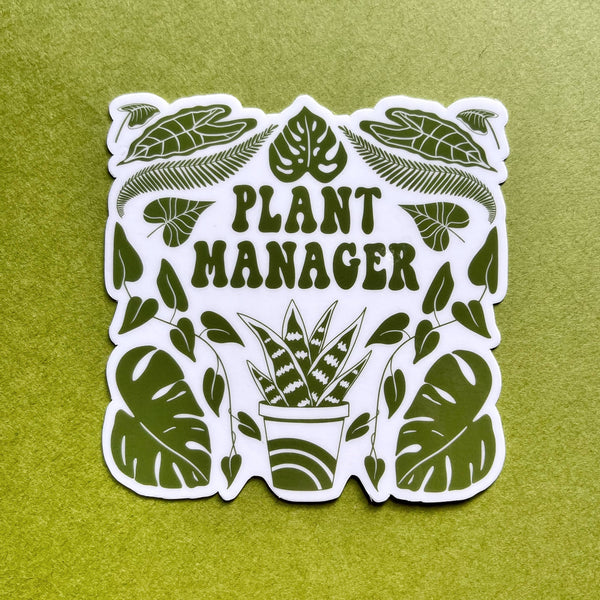 Plant Manager, Green Vinyl Sticker