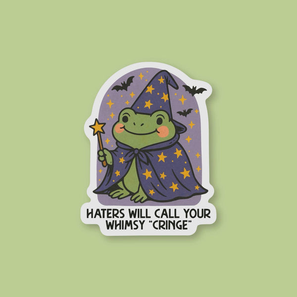Hater will call your whimsy cringe, wizard frog sticker