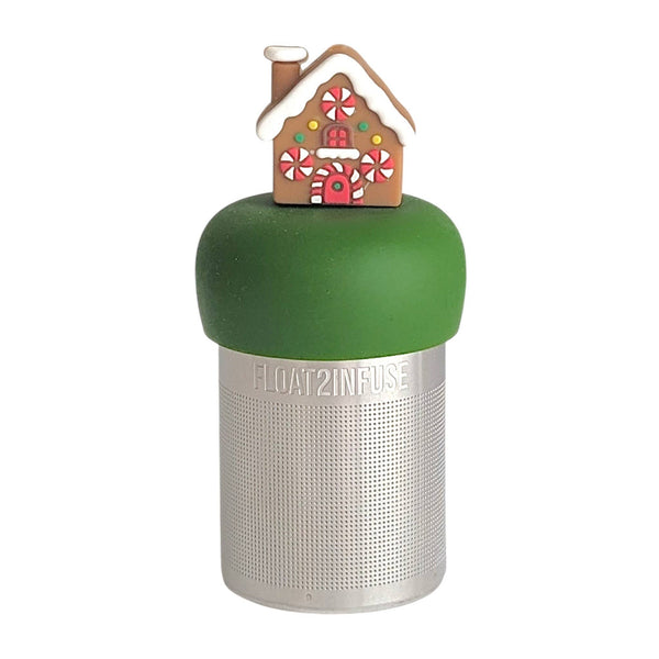 Gingerbread House | Floating Tea Infuser | Green Base |Brown