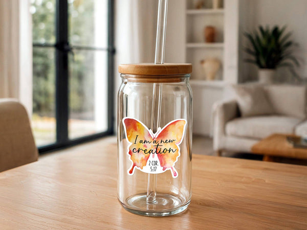 Butterfly New Creation | Christian Sticker | Watercolor