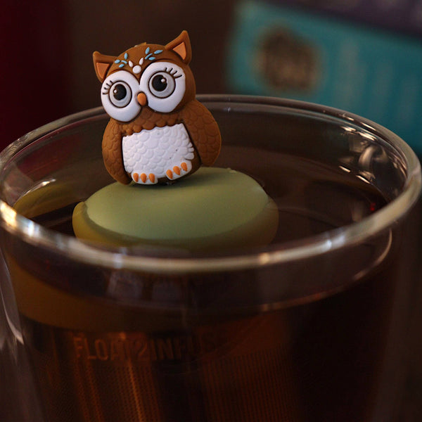Boho Owl | Floating Tea Infuser | Green Base | Brown Owl