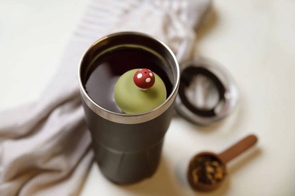 Mushroom | Floating Tea Steeper | Green Base | Red
