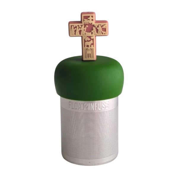 Nativity Cross | Floating Tea Infuser | Green Base | Brown