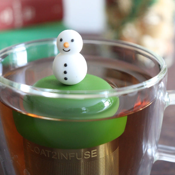 Snowman | Floating Tea Infuser | Green Base | White Snowman