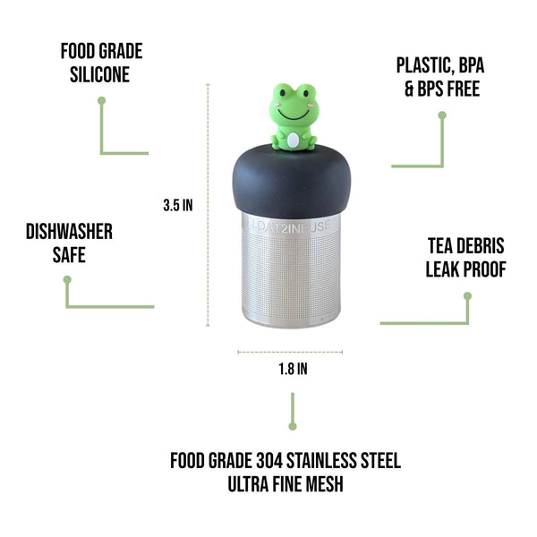 Floating Frog Tea Infuser I Grey Base