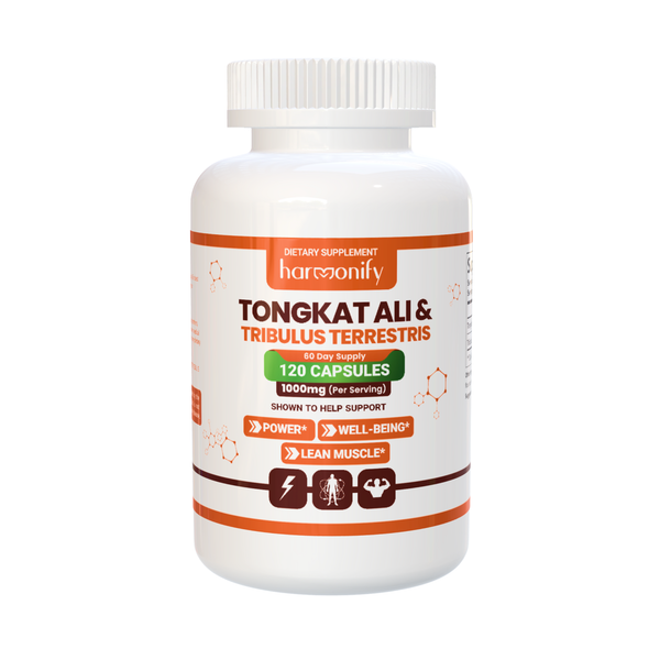 HARMONIFY Tongkat Ali for Men, Tribulus Terrestris Fruit Extract 120 Capsules, 1000 mg