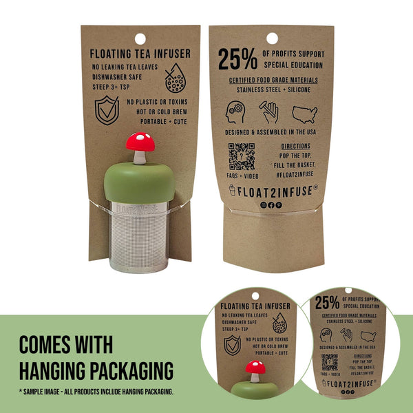 Brown Book | Floating Tea Steeper | Green Base | White Heart