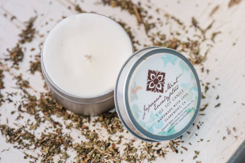 Japanese Mint Eucalyptus Travel Candle Tin