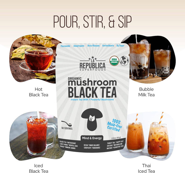 La Republica Organic Mushroom Black Tea [60 Servings]