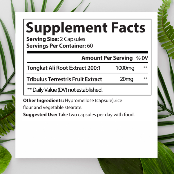 HARMONIFY Tongkat Ali for Men, Tribulus Terrestris Fruit Extract 120 Capsules, 1000 mg