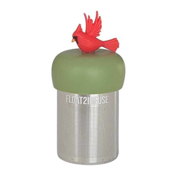 Red Cardinal | Floating Tea Infuser | Green Base | Red Bird