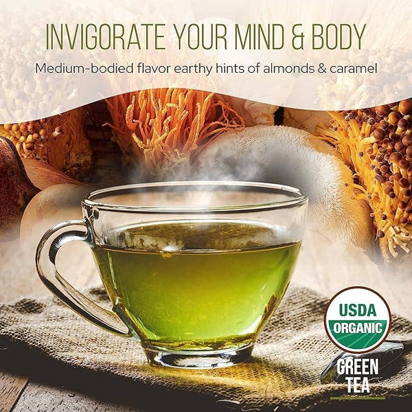 La Republica Organic Mushroom Green Tea [60 Servings]