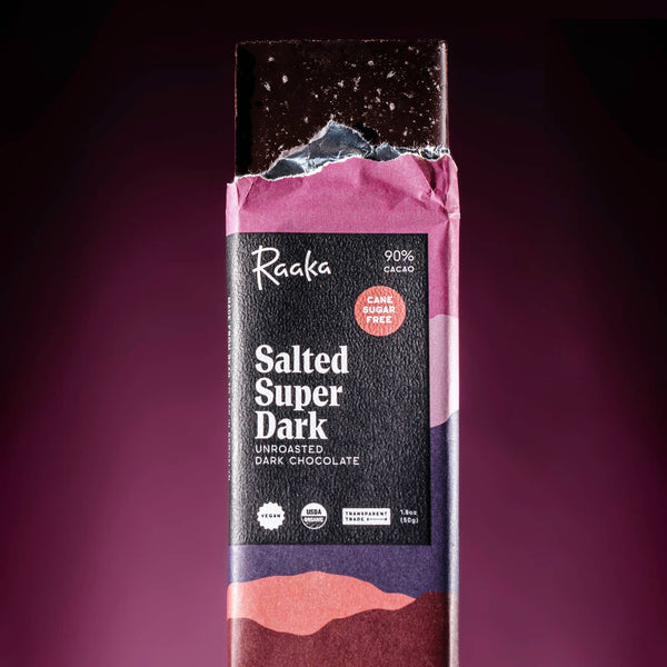 90% Salted Super Dark Chocolate Bar (Cane Sugar Free)