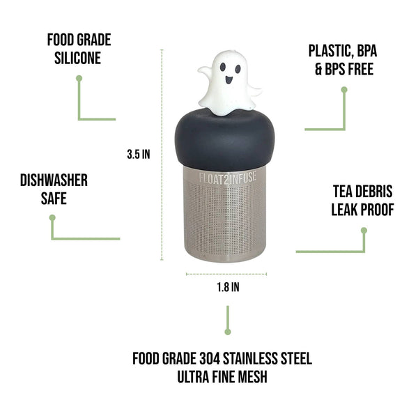 Dancing Ghost | Floating Tea Infuser | Black Base | White