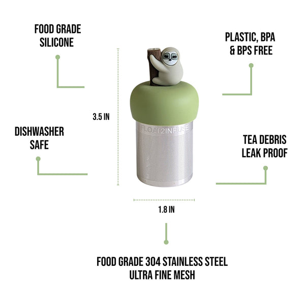 Sloth | Floating Tea Steeper | Green Base | Grey