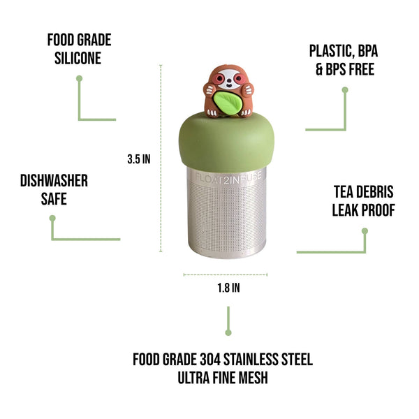 Hungry Sloth | Floating Tea Infuser | Green Base | Brown