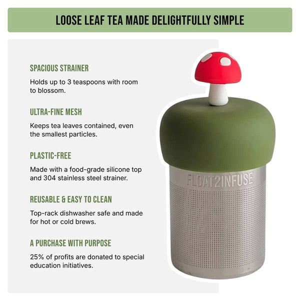 Heart Beaver| Floating Tea Infuser | Green Base | Dark Brown